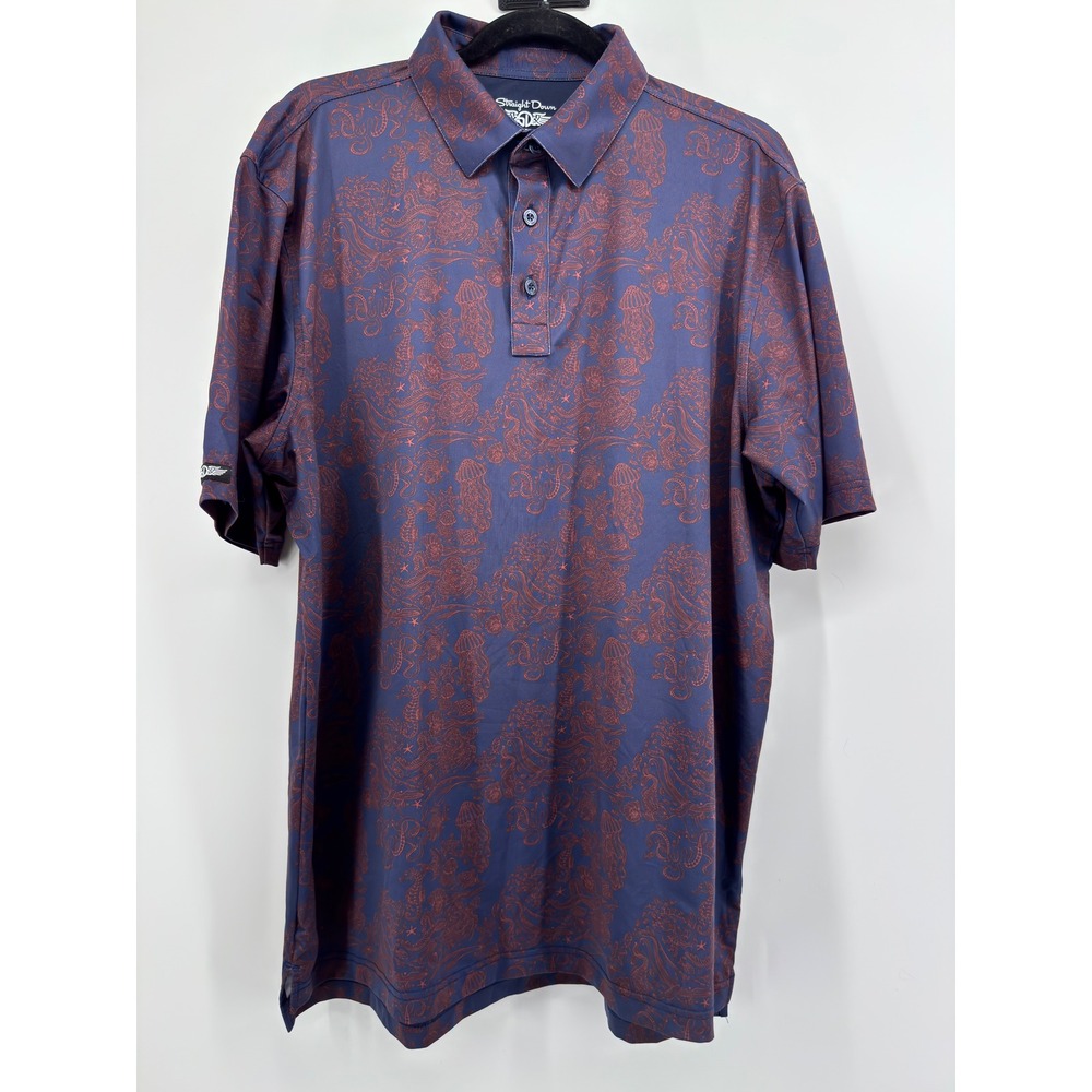 Straight Down Performance Golf Polo Mens Large